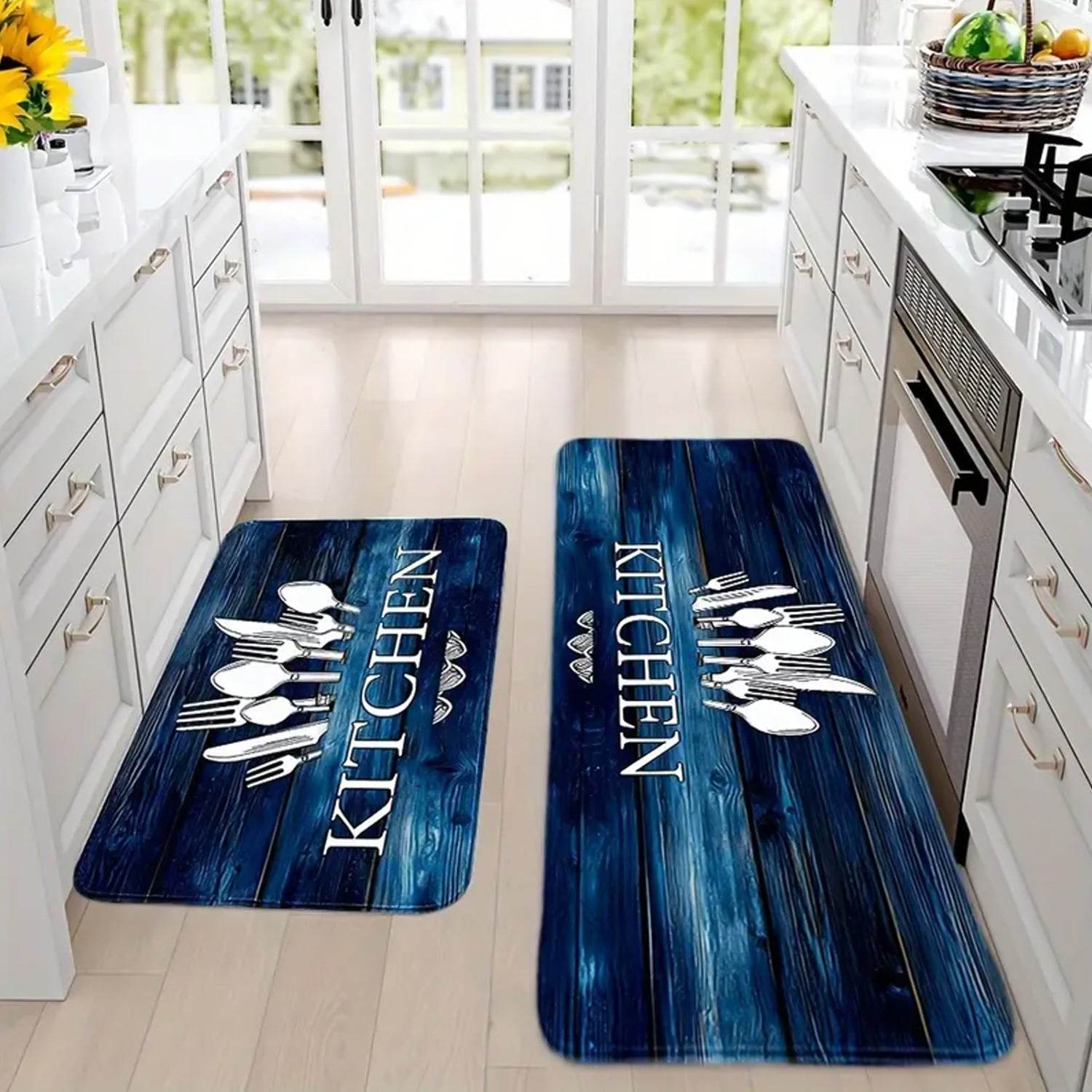 Kitchen Floor Mat Non-slip Printed Runner Rugs (3 Pc) - 9XShoppy