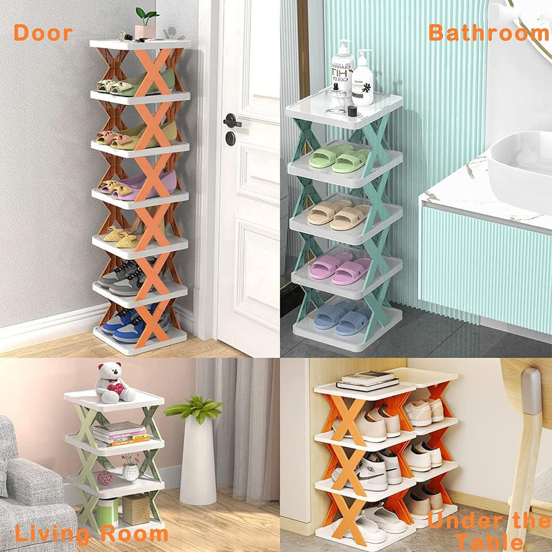 6 Layer Shoe Rack Design Lightweight Adjustable Plastic Foldable Shoe Cabinet Storage Portable Folding Space Saving Shoe Organizer Home And Office