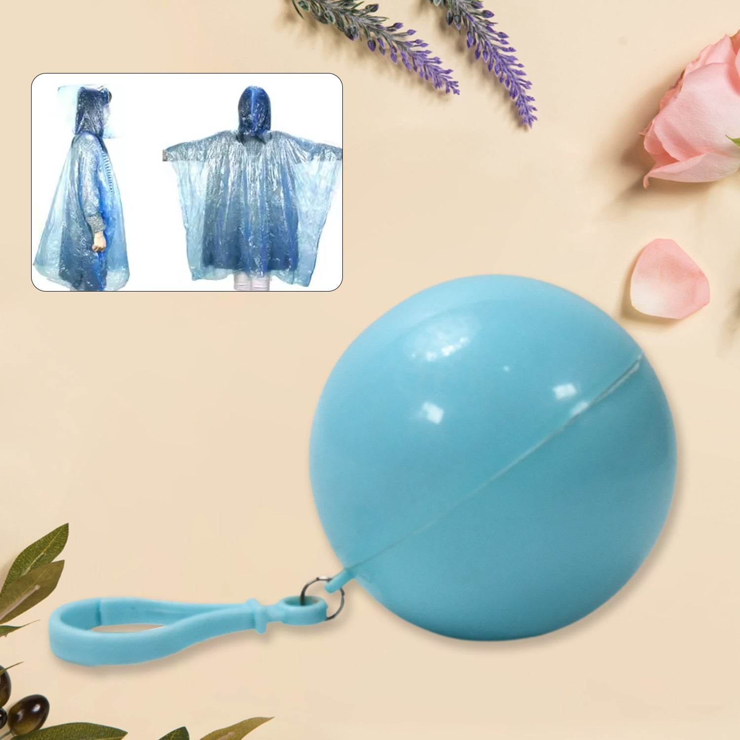 Disposable Raincoat For Kids With Hood And Attachable Round Case Clear Plastic Raincoats For Emergency Girls Boys Disposable Emergency Ball Raincoat For Traveling And Outdoor Activities (1 Pc Multicolor) - 9XShoppy