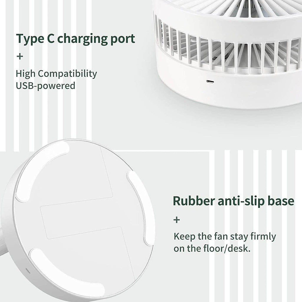7206 Telescopic Electric Desktop Fan Height Adjustable Foldable Portable For Travelcarry Silent Table Top Personal Fan For Bedside Office Table (Battery Not Include) - 9XShoppy