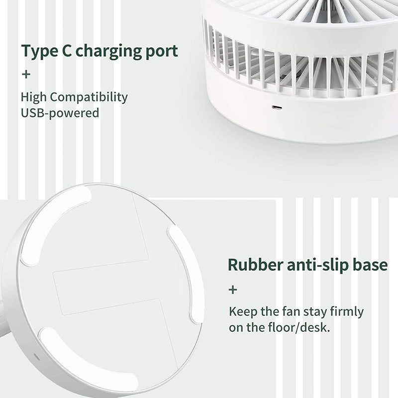7206 Telescopic Electric Desktop Fan Height Adjustable Foldable  Portable For Travelcarry  Silent Table Top Personal Fan For Bedside Office Table (Battery Not Include)