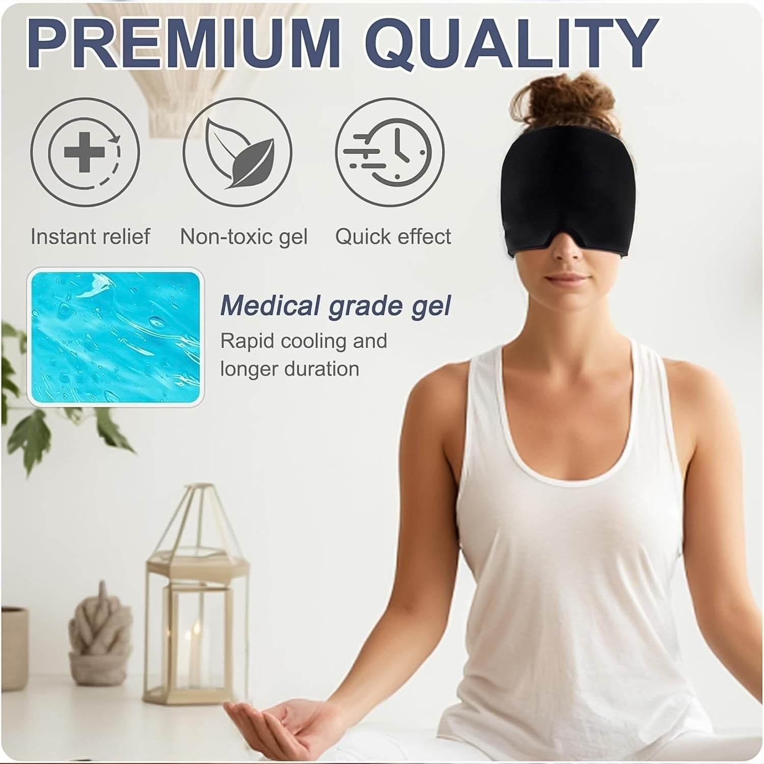 Headache Relief Hat Migraine Cap (1 Pc Black Color) - 9XShoppy