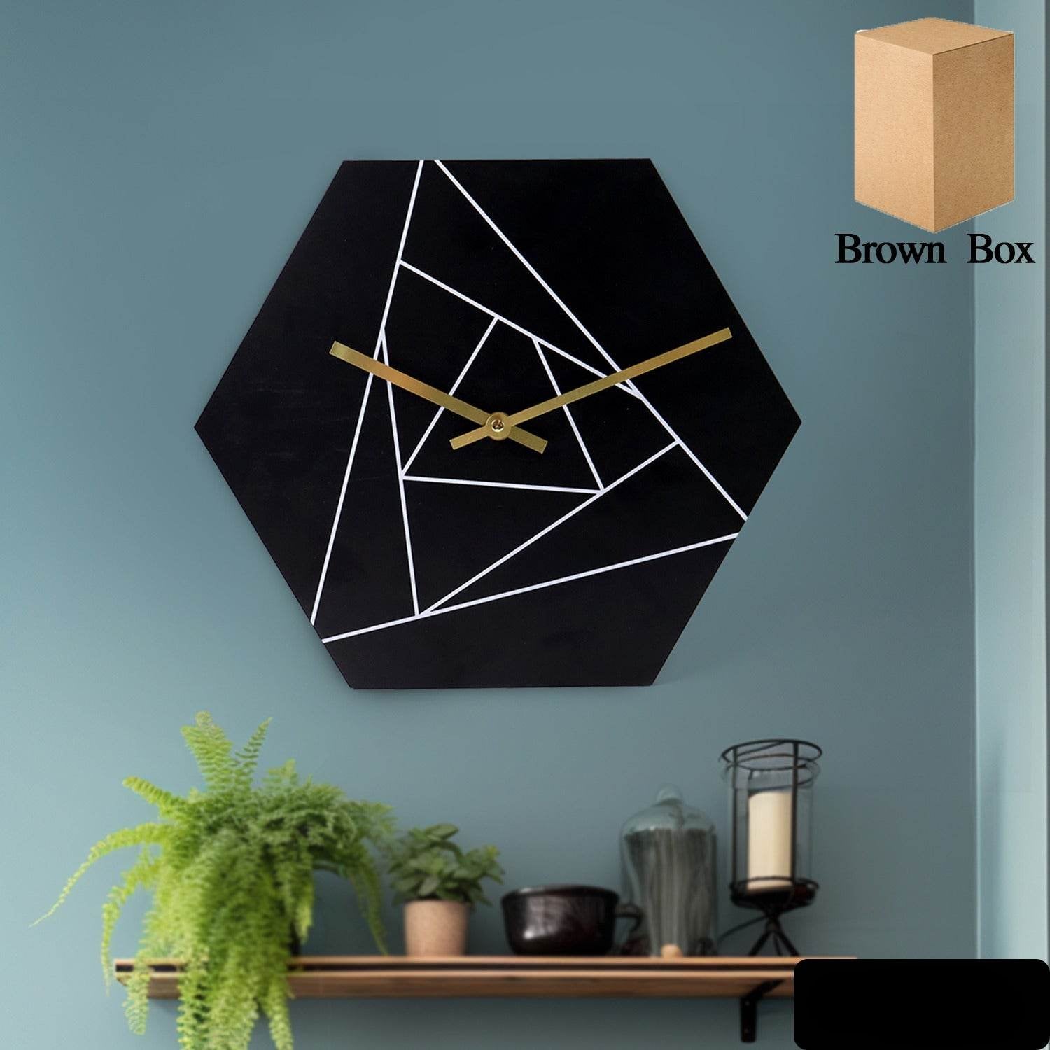 Modern Geometric Hexagon Wall Clock (1 Pc) - 9XShoppy