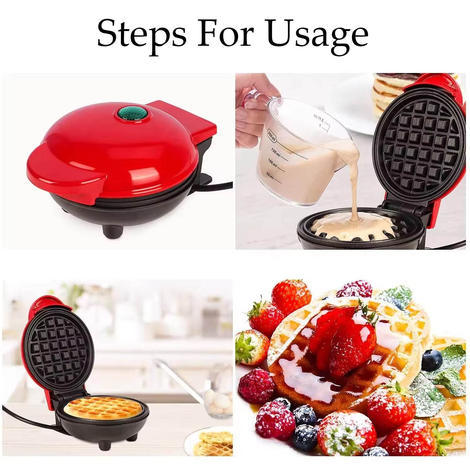 Mini Waffle Maker Machine Waffle Iron - 9XShoppy