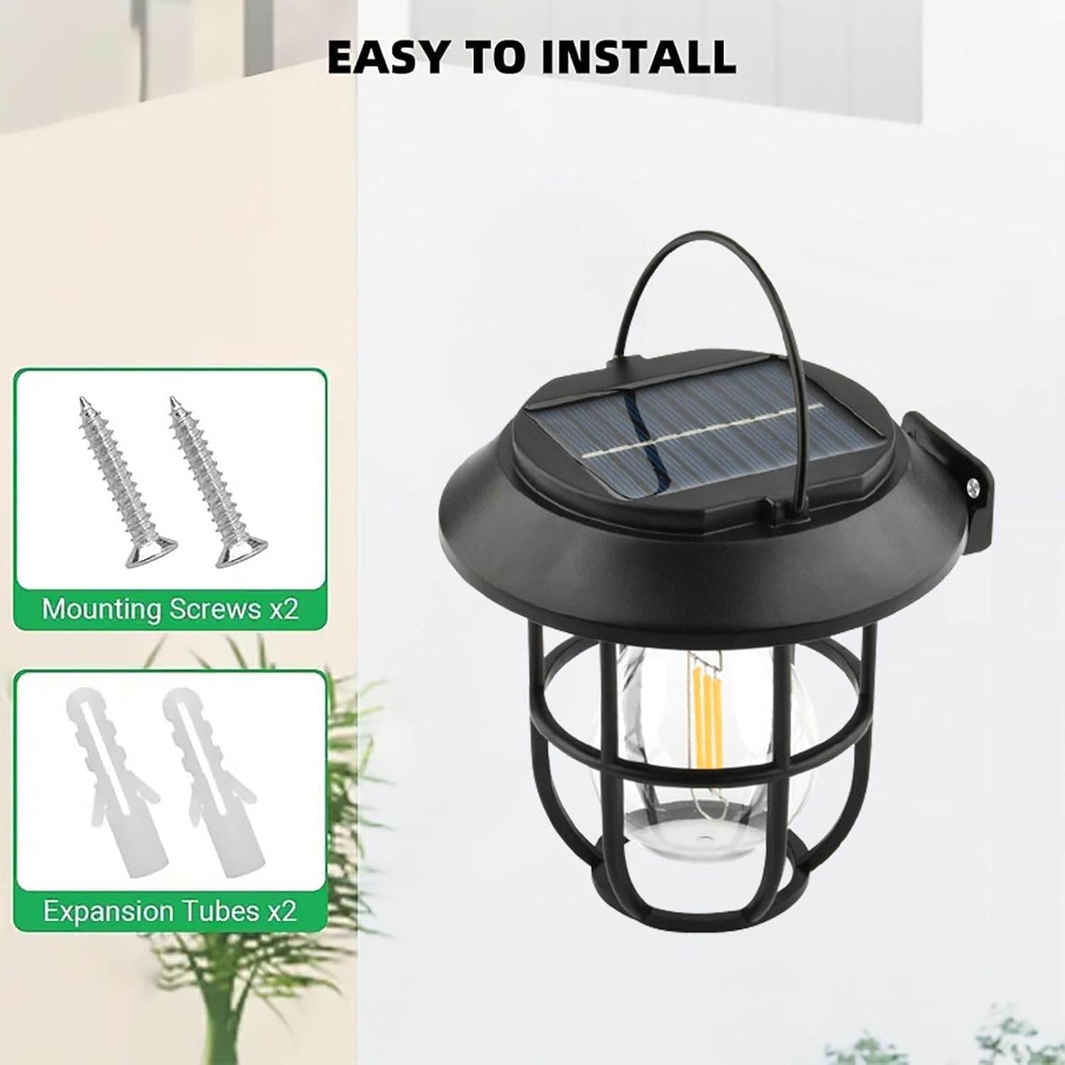 Solar Lantern Wall Lights Fixtures With Motion Sensor (1 Pc) - 9XShoppy