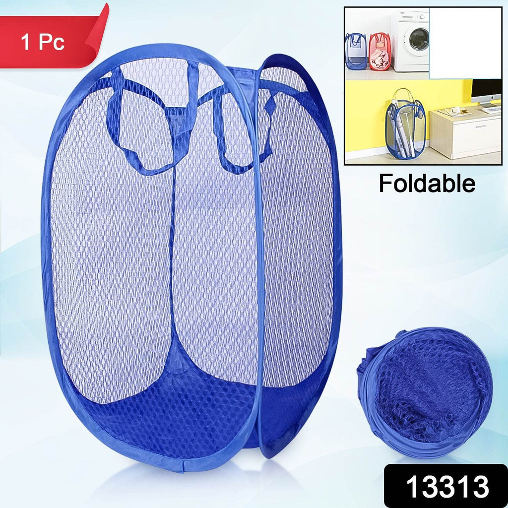 Foldable Collapsible Mesh Laundry Bag Pack Of 1 (Mix Color) - 9XShoppy
