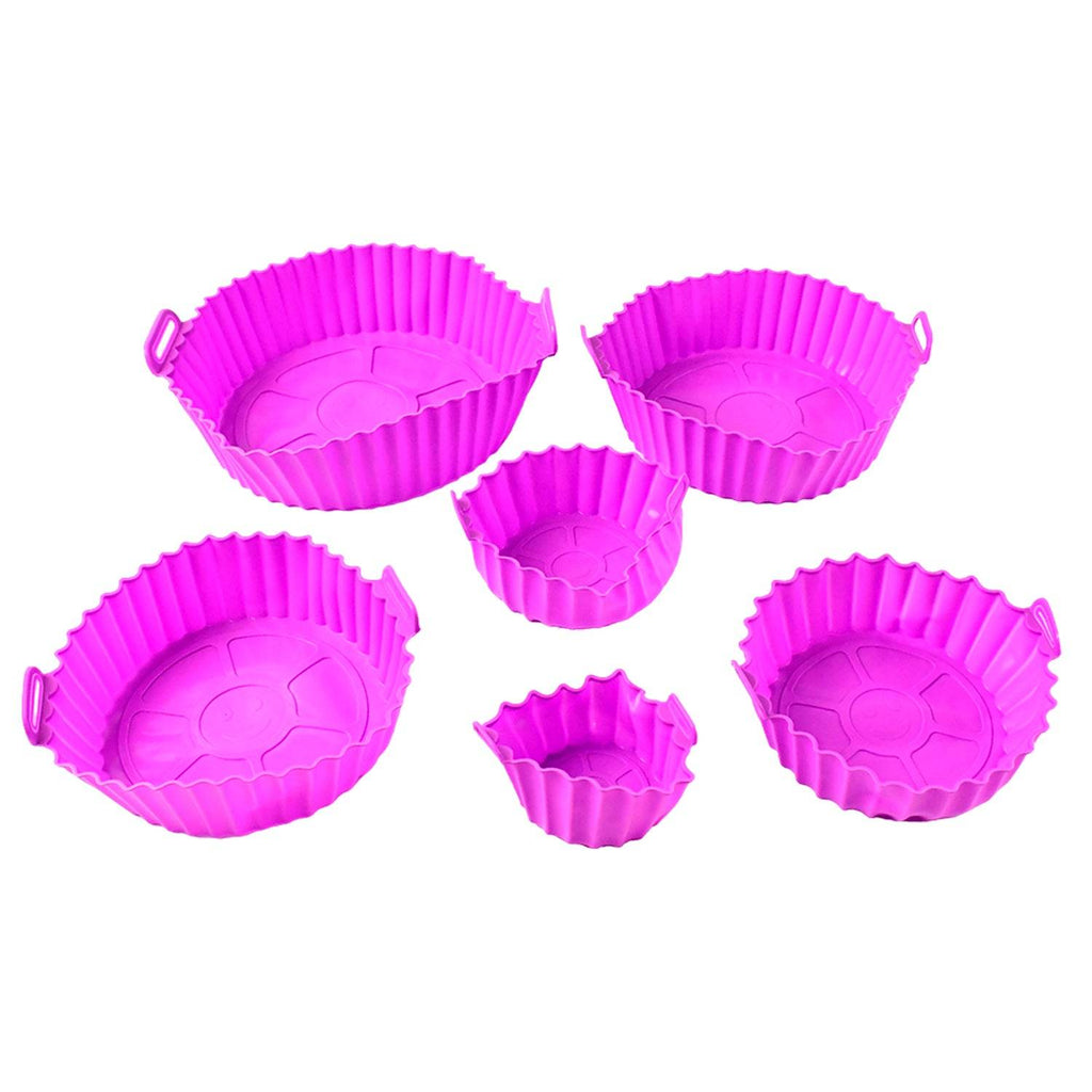 Air Fryer Reusable Silicone Pot With Handles (6 Pc Set) - 9XShoppy