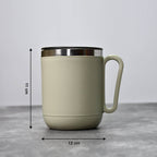 8137 Ganesh Premium Stainless Steel Coffee Mug With Heat Resistant Mug Lid. Approx 400ml Mug. - 9XShoppy