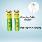 Aaa Rechargeable 800 Mwh Batteries With Recharging Cable (2 Pc Set) - 9XShoppy