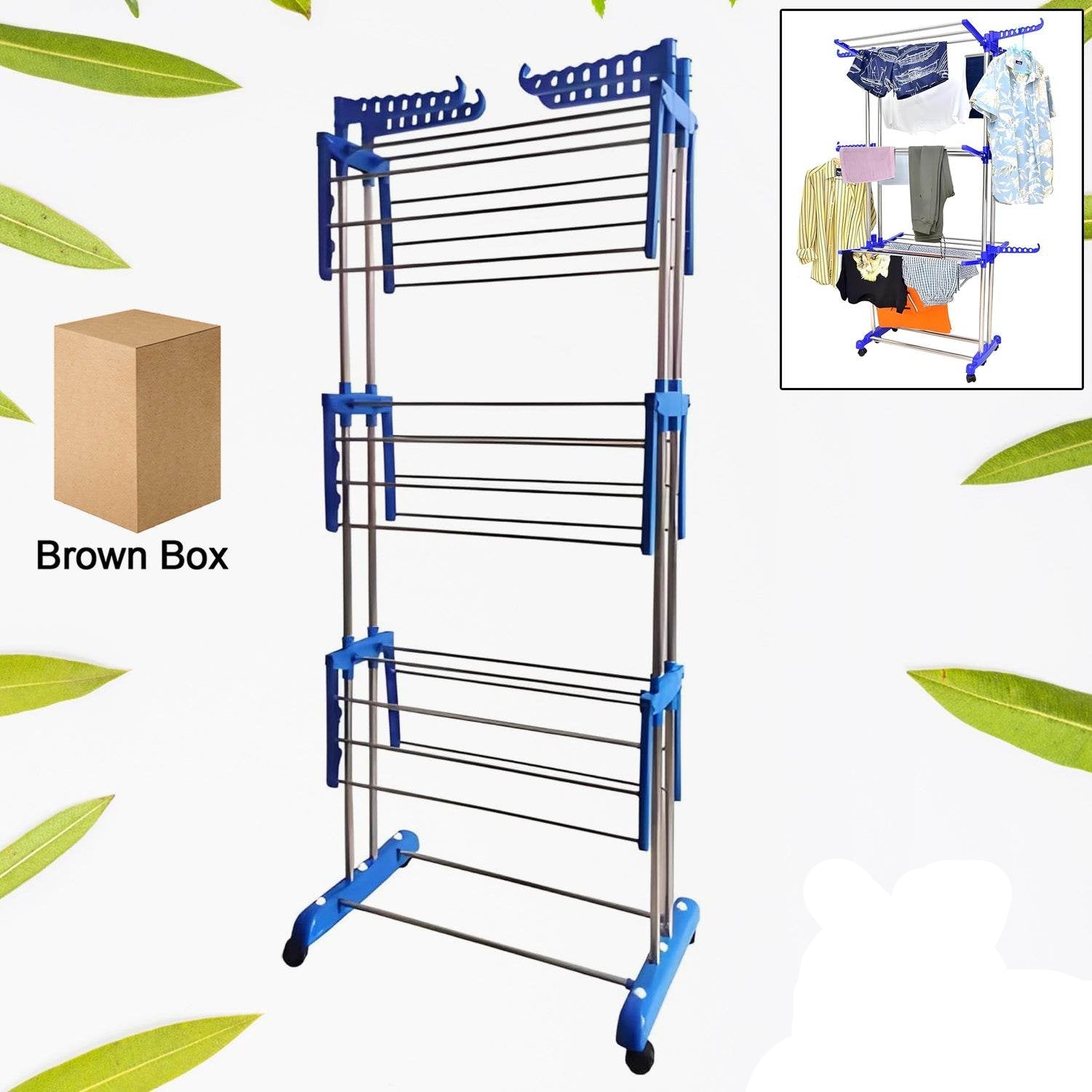 Foldable Stainless Steel Clothes Drying Stand Rack - 9XShoppy