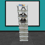 Smart Shoe Rack Shoes Stand Multifunctional Entryway Foldable Collapsible Door Shoe Rack Free Standing Heavy Duty Plastic Shoe Shelf Storage Organizer Narrow Footwear Home (1 Pc 4 Layer 6 Layer 8 Layer) - 9XShoppy