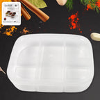 Plastic 5- Compartment Excellent Container Reusable Lunch Box (1 Pc) - 9XShoppy