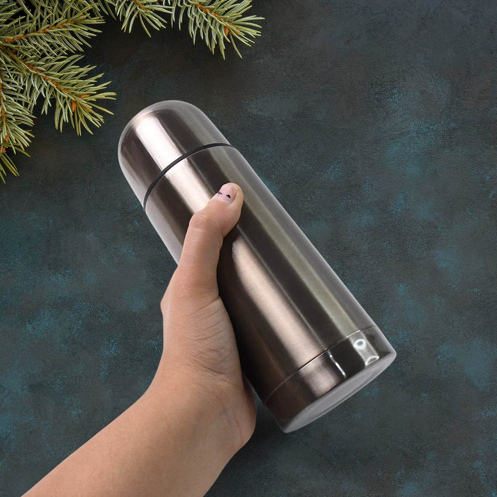 Stainless Steel Hot And Cold Water Bottle With Push-down Lid (350ml) - 9XShoppy