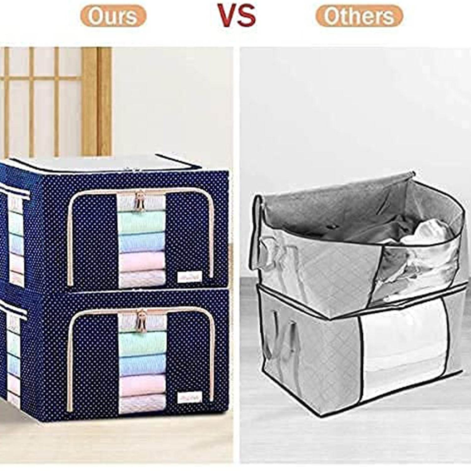 Foldable Steel Frame Clothes Living Storage Organizer - 9XShoppy