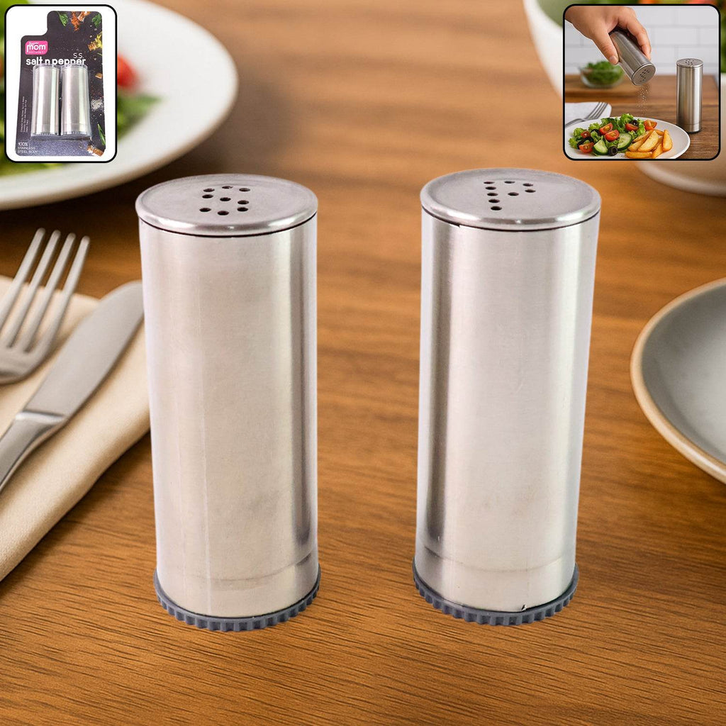 Stainless Steel Salt And Pepper Shaker Set (2 Pc) - 9XShoppy