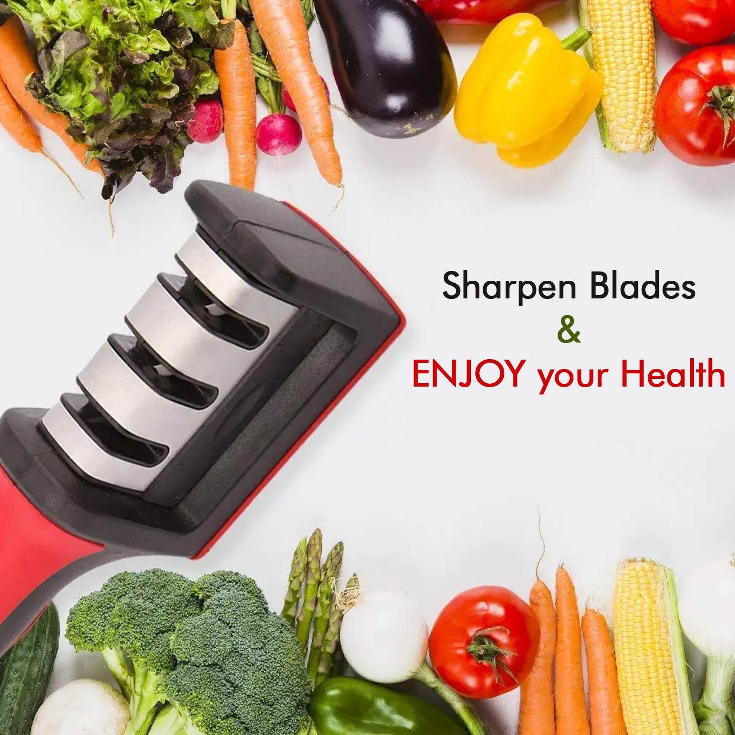 Manual Red Knife Sharpener 3 Stage Sharpening Tool - 9XShoppy