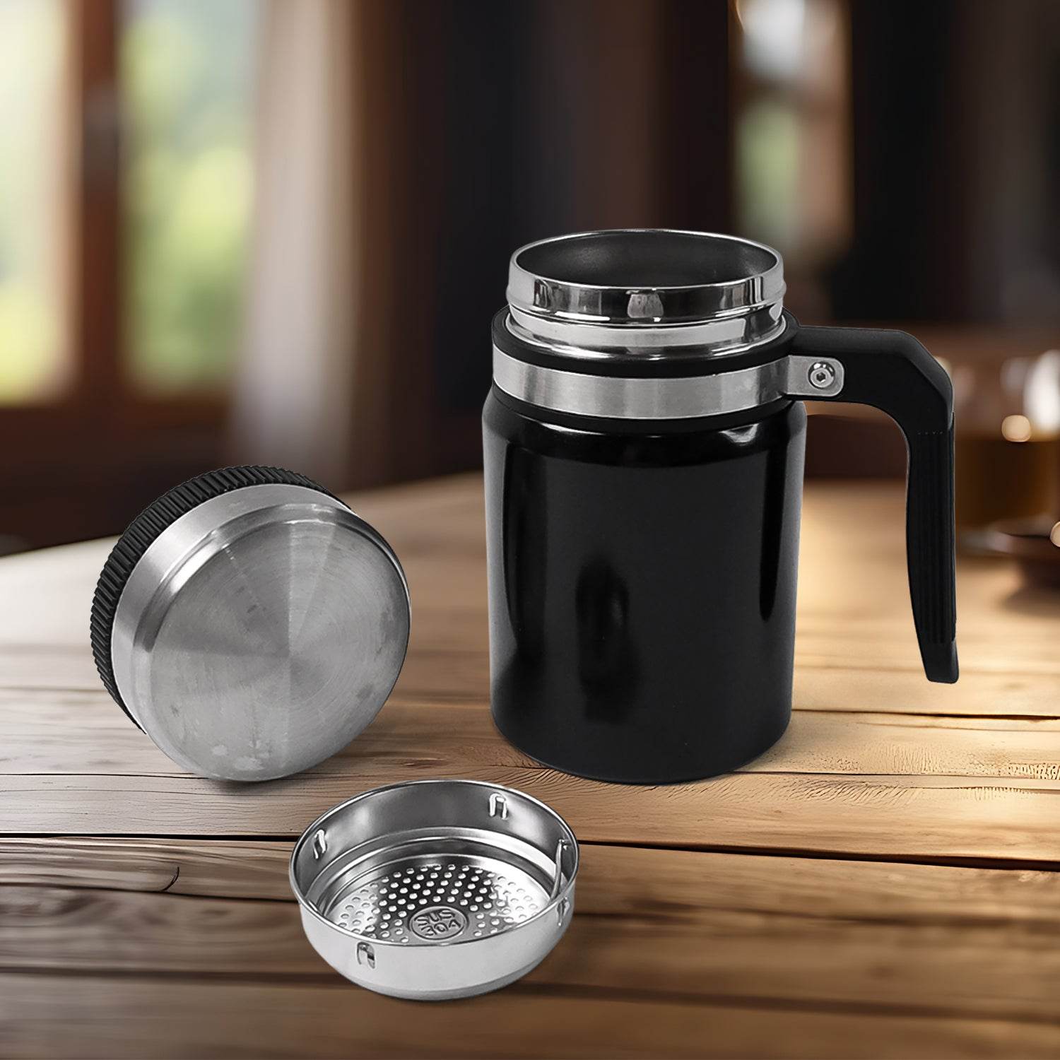 Stainless Steel Vacuum Cofee Cup With Non Slip Scalding (600ml Approx) - 9XShoppy
