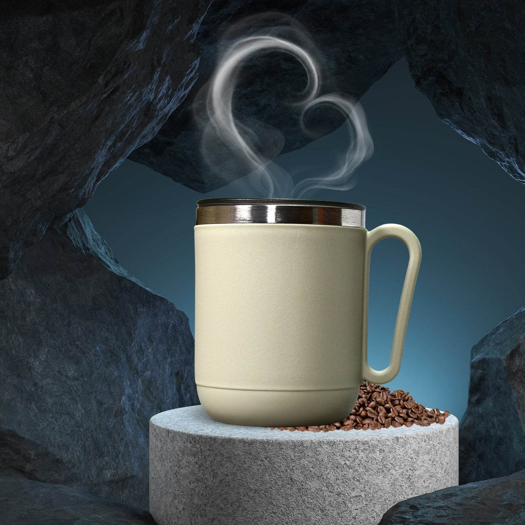 8137 Ganesh Premium Stainless Steel Coffee Mug With Heat Resistant Mug Lid. Approx 400ml Mug. - 9XShoppy