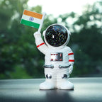 Solar Power Astronaut Ornament Moving Hand With Indian Flag (1 Pc) - 9XShoppy