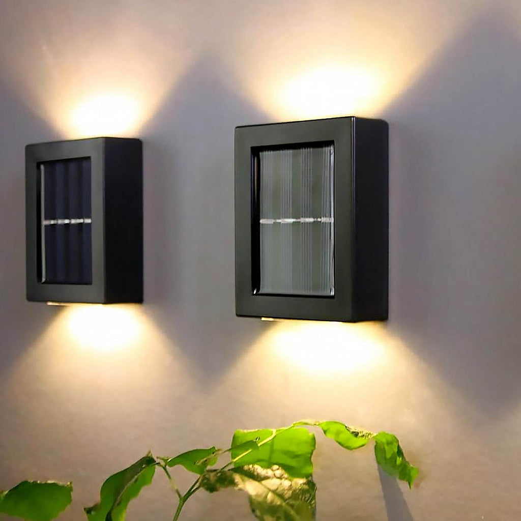9536 Solar Wall Lights Small Fence Lights Solar Powered Up Down Led Porch Light Garden Lights Outdoor Solar Landscape Lights Waterproof Light (1 Pc) - 9XShoppy