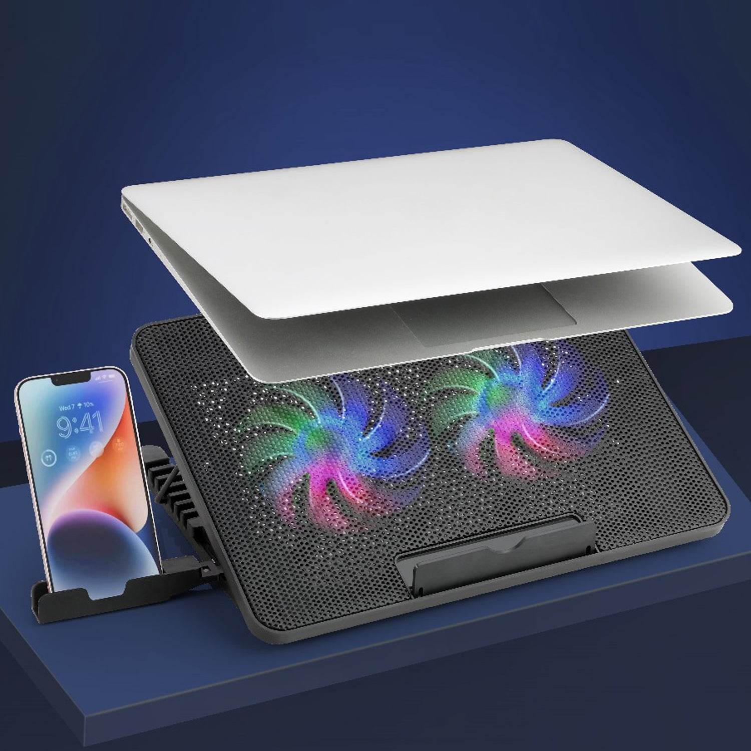 Laptop Cooler Cooling Pad With 2 Quiet Led Fans - 9XShoppy
