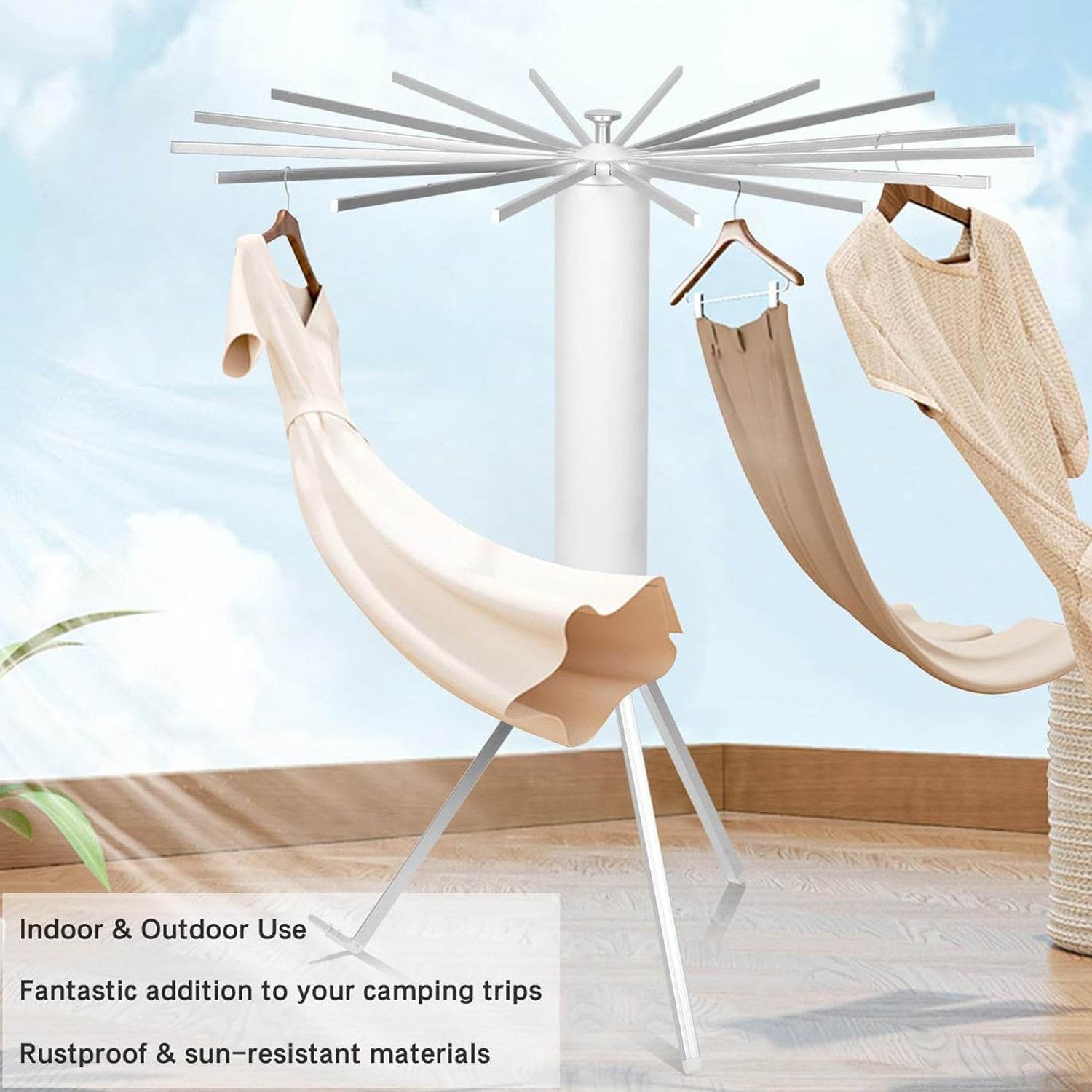 Foldable Rotary Clothes Drying Rack Stand (1 Pc) - 9XShoppy