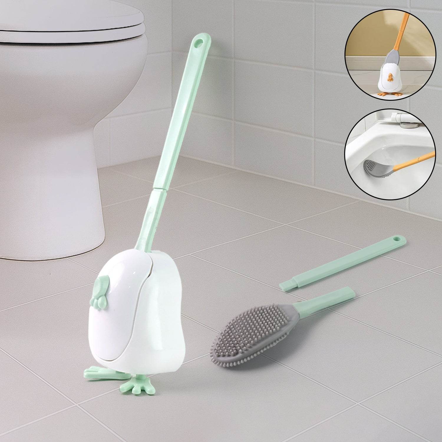 Flexible Silicone Toilet Cleaning Brush Set - 9XShoppy