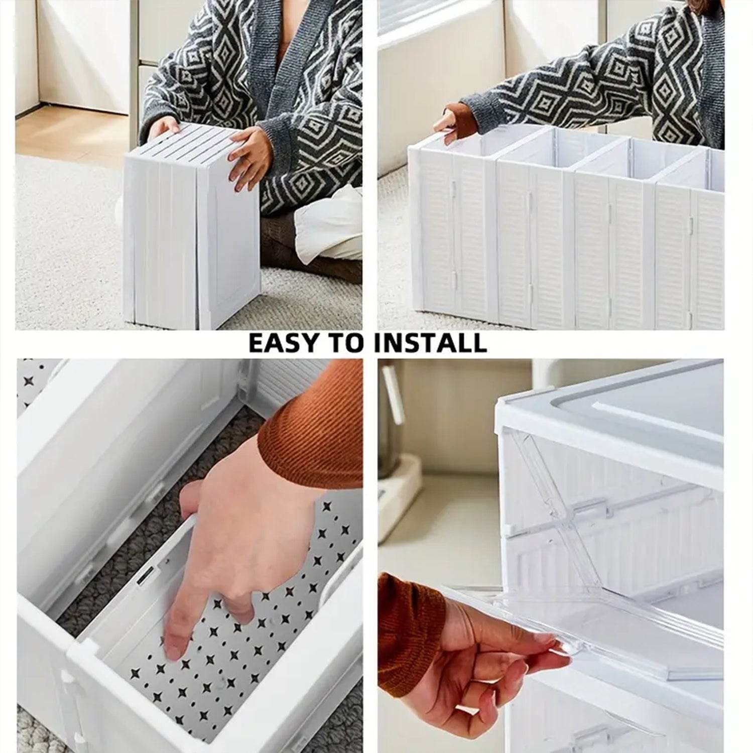 Stackable Multifunctional Storage For Clothes Foldable Drawer Shelf Basket Utility Cart Rack Storage Organizer Cart For Kitchen Pantry Closet Bedroom Bathroom Laundry (5 Layer 1 Pc) - 9XShoppy