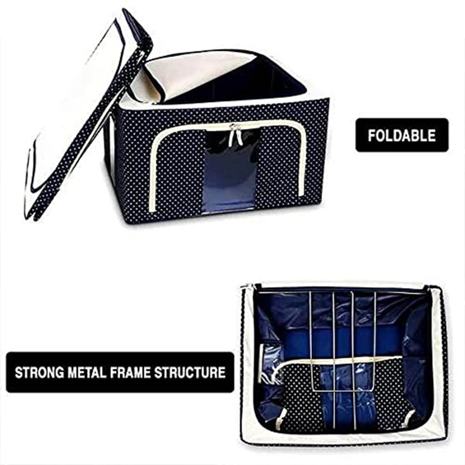 Foldable Steel Frame Clothes Living Storage Organizer - 9XShoppy