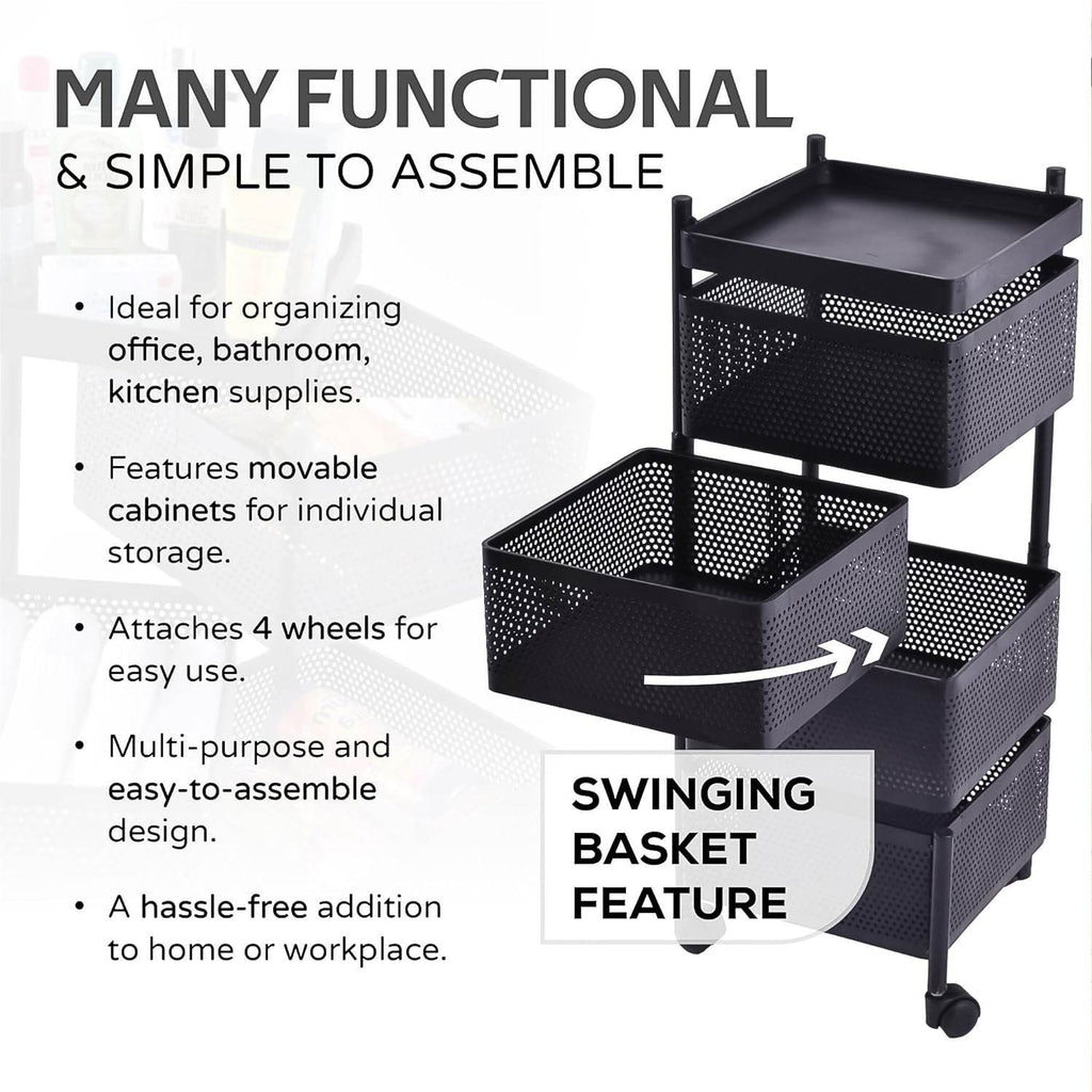Metal Square High Quality Kitchen Trolley - 9XShoppy