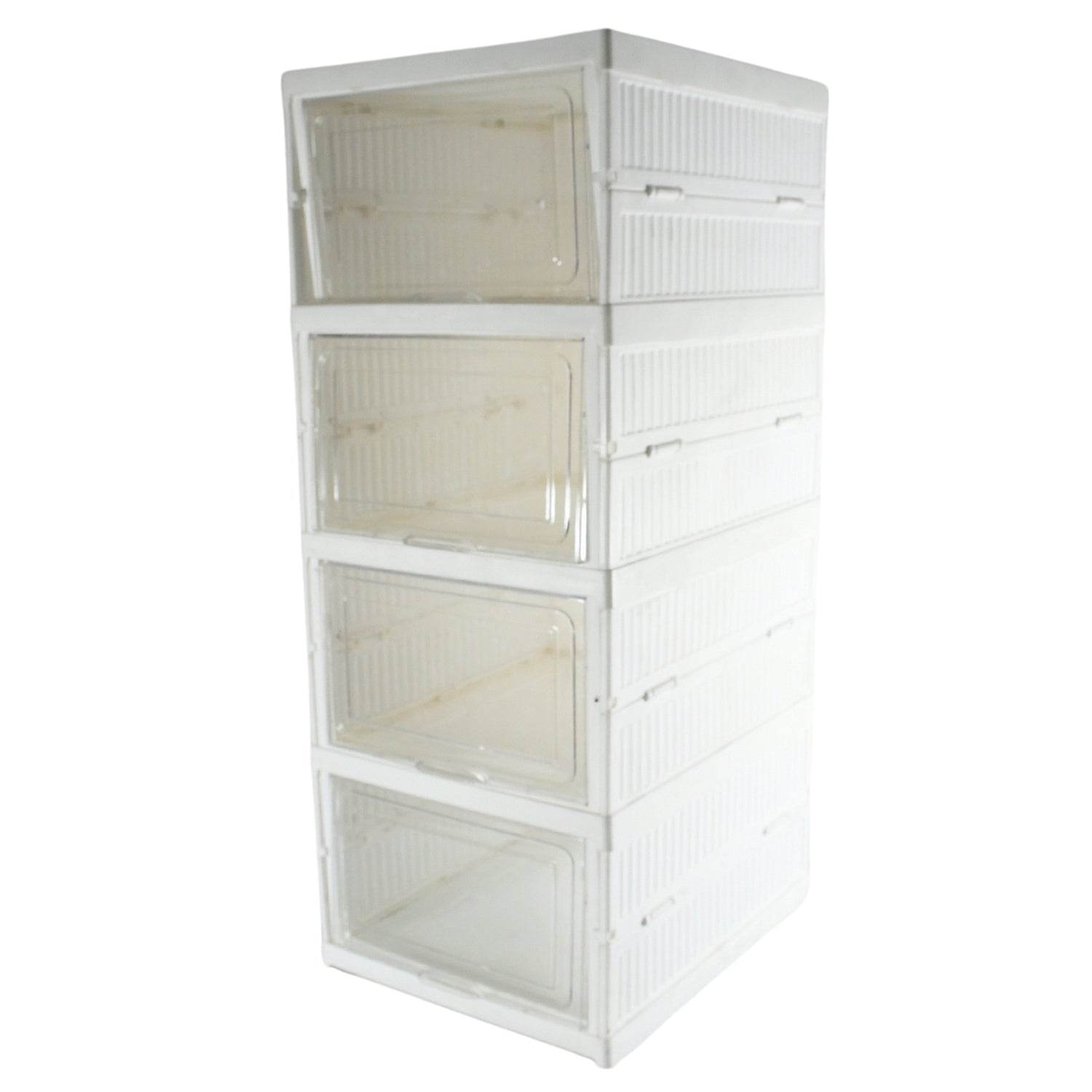 Stackable Multifunctional Storage For Clothes Foldable Drawer Shelf Basket Utility Cart Rack Storage Organizer Cart For Kitchen Pantry Closet Bedroom Bathroom Laundry (4 Layer 1 Pc) - 9XShoppy