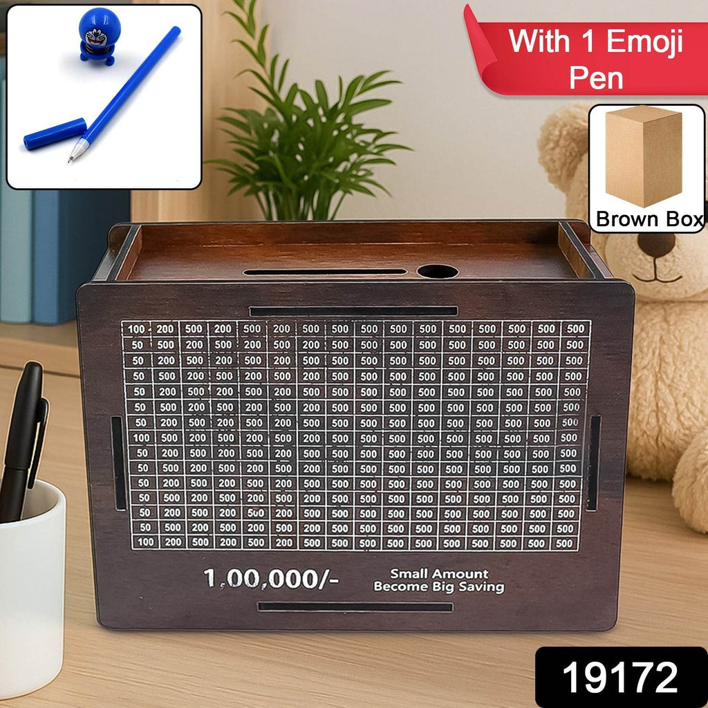 Wooden Money Piggy Bank Money Box (1 Pc 1 Emoji Pan) - 9XShoppy