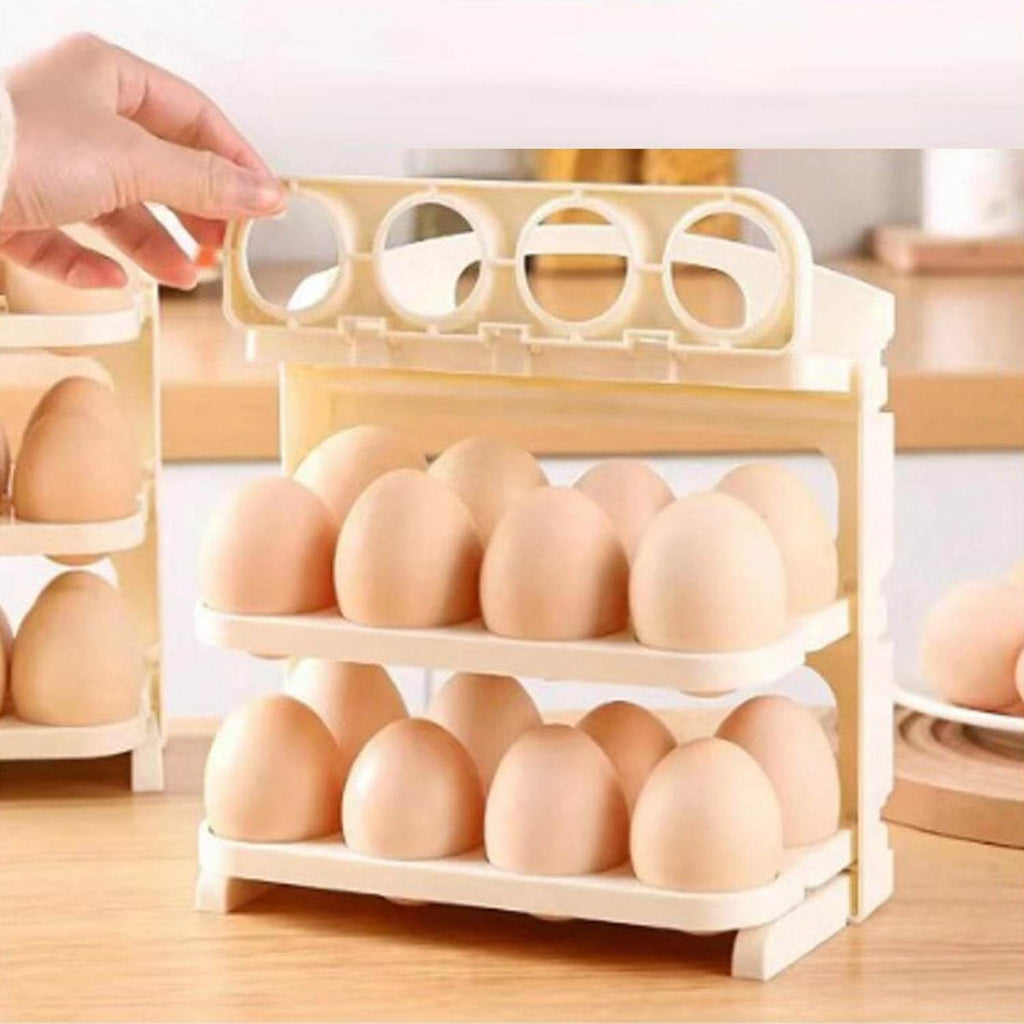 Plastic Foldable Egg Tray 24 Grid Egg Storage Box (1 Pc) - 9XShoppy