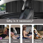 Curtain For Car Window Heat Sunshade Protection (4 Pcs With Curtain Hook Adhesive Tap Set) - 9XShoppy