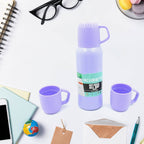 5533 Vacuum Flask Set Stainless Steel Thermos With 3 Cup Creative Gift Set With Cover Handle Portable Car Water Bottle Set (Approx 500ml) - 9XShoppy