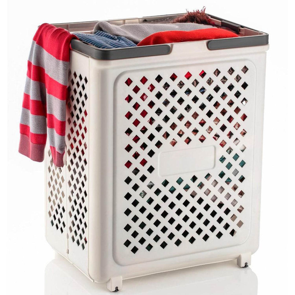 Large Foldable Laundry Basket With Wheels - 9XShoppy