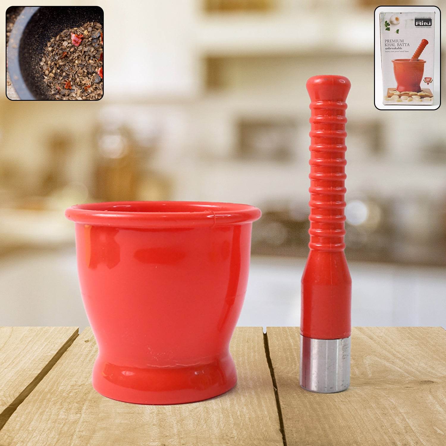 Ritu Heavy Duty Unbreakable Plastic Khal Batta Set (2 Pcs Set) - 9XShoppy