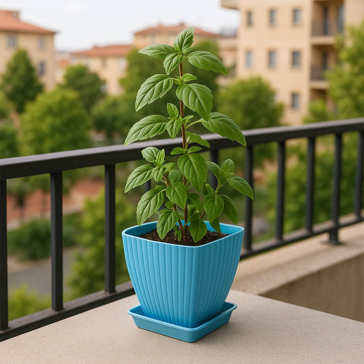 Trendy Square Plastic Flower Pots Set Of 5 - 9XShoppy