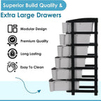 6-layer Heavy-duty Plastic Drawer Organizer Cabinet With Stone Texture Drawers - 9XShoppy