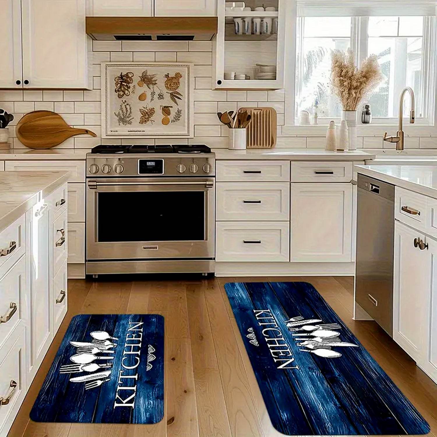 Kitchen Floor Mat Non-slip Printed Runner Rugs (3 Pc) - 9XShoppy