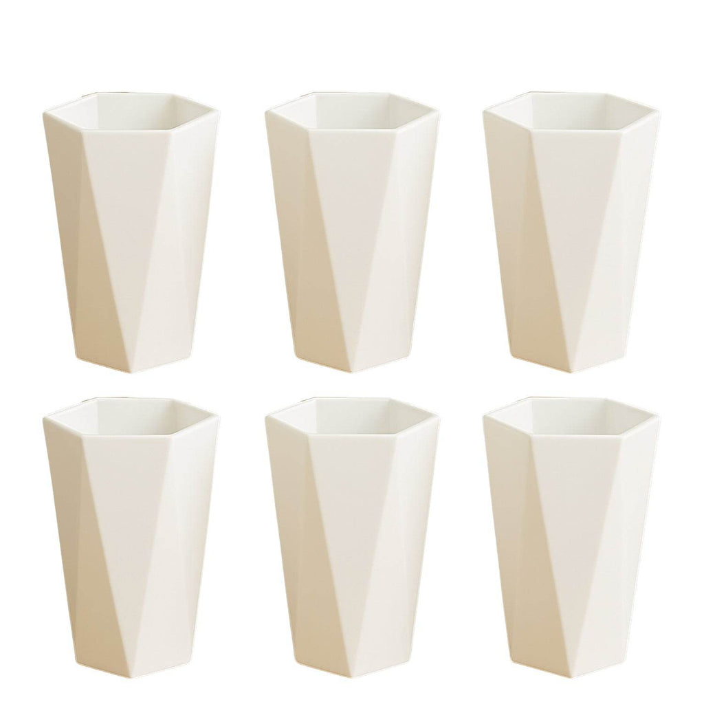 Hexagon Shape Plastic Drinking Glass Set (6 Pc) - 9XShoppy