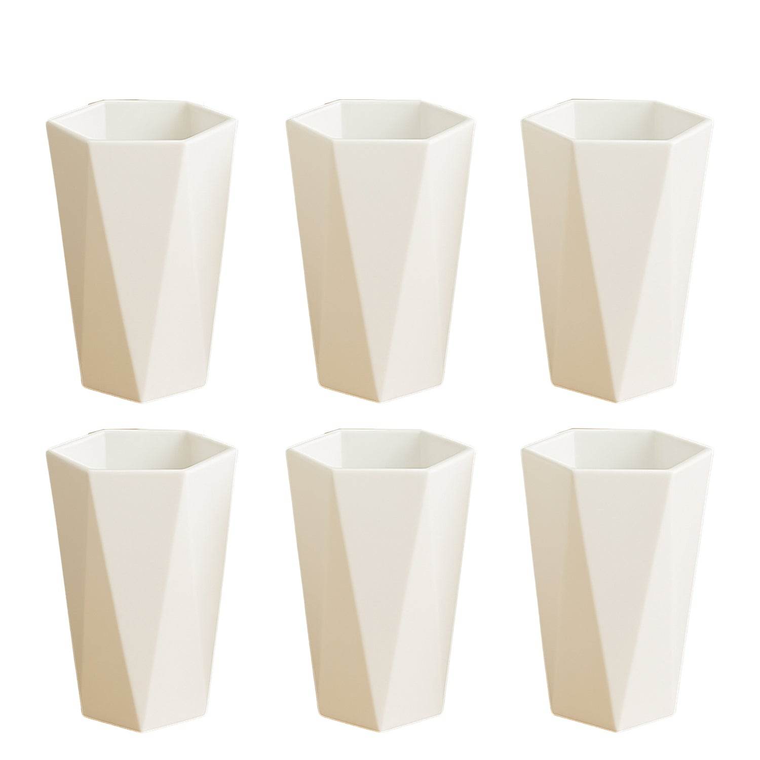 Hexagon Shape Plastic Drinking Glass Set (6 Pc) - 9XShoppy