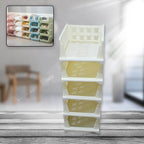 7888 5 Layer Stackable Multifunctional Storagefor Clothes Foldable Drawer Shelf Basket Utility Cart Rack Storage Organizer Cart For Kitchen Pantry Closet Bedroom Bathroom Laundry (5 Layer 1 Pc) - 9XShoppy