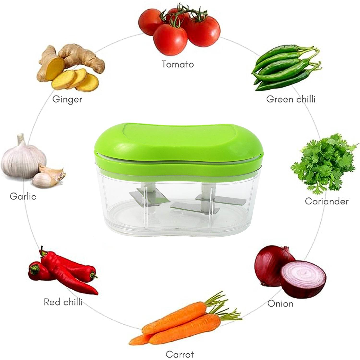 Manual Hand Push Garlic Cutter Vegetable Chopper (1 Pc) - 9XShoppy