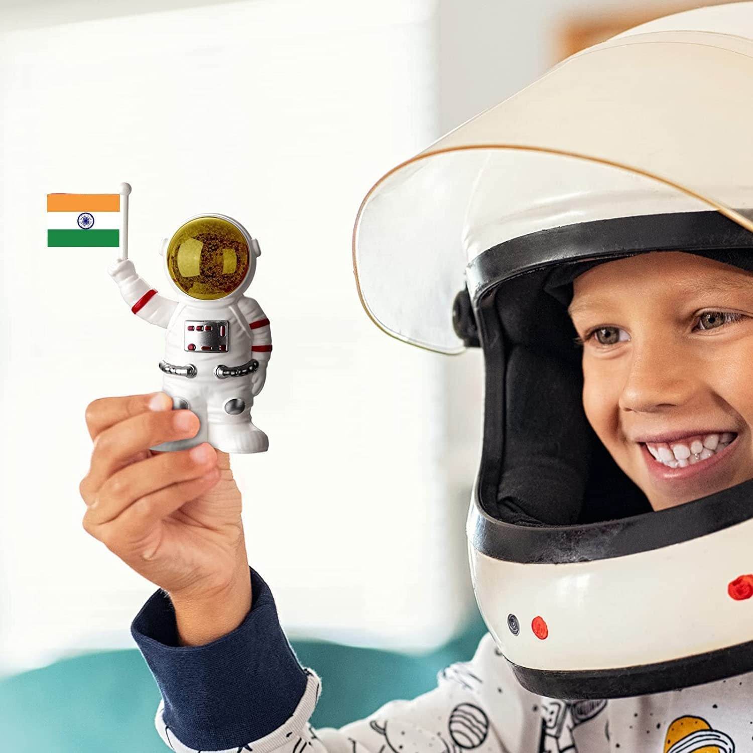 Solar Power Astronaut Ornament Moving Hand With Indian Flag (1 Pc) - 9XShoppy