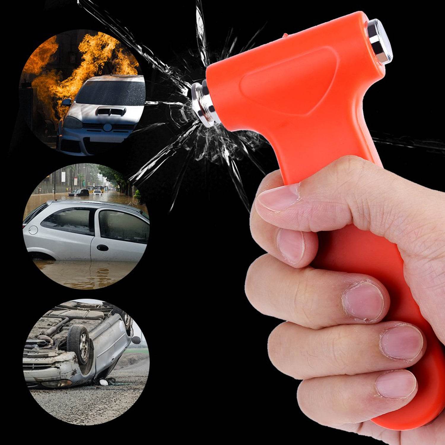 9393 Car Safety Hammeremergency And Rescue Toolcar Window Breaker And Seatbelt Cuttersafety Hammer Emergency Rescue Toolcar Window Breaking Seat Belt Cutter (1 Pc) - 9XShoppy