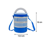 3 Layer Adjustable Insulated Tiffin Set Of 1 Blue 3 Containers Lunch Box - 9XShoppy