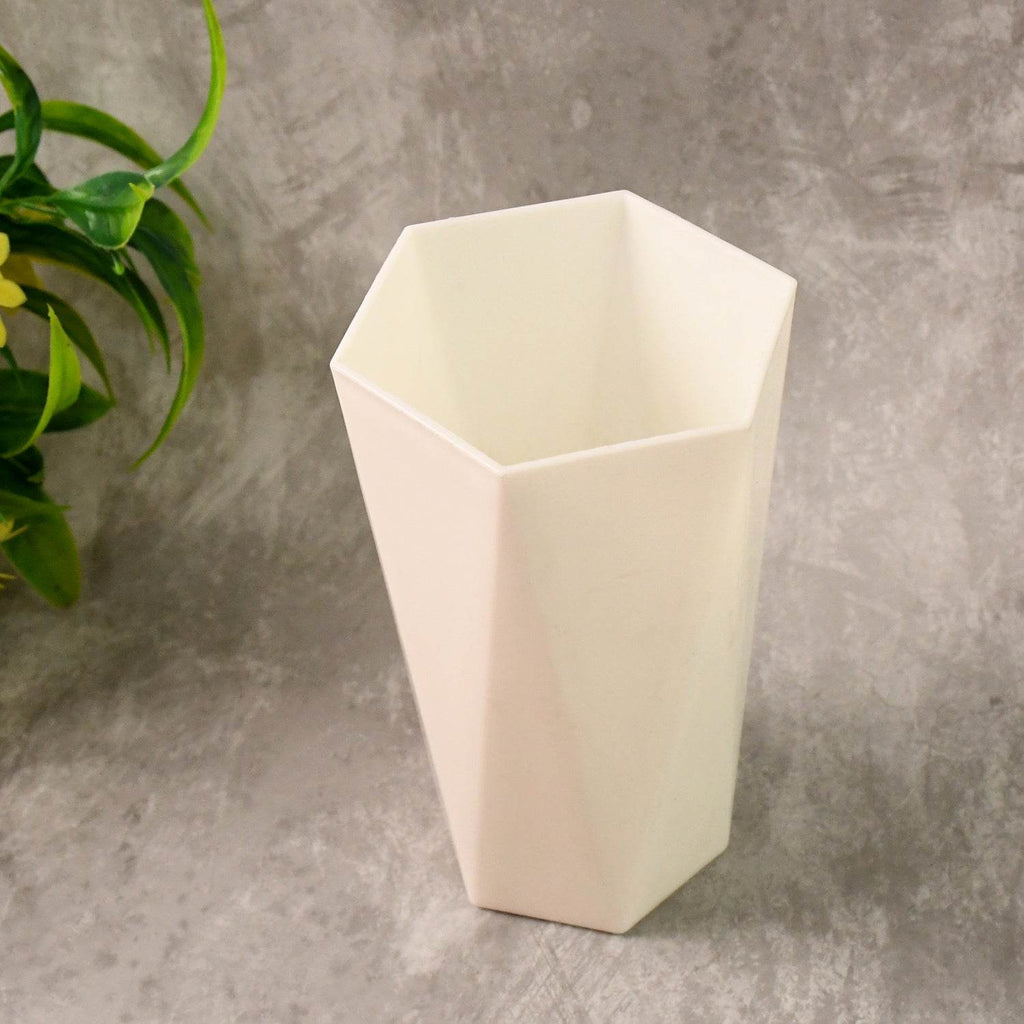 Modern Geometric Hexagon Plastic Flower Vase (1 Pc) - 9XShoppy