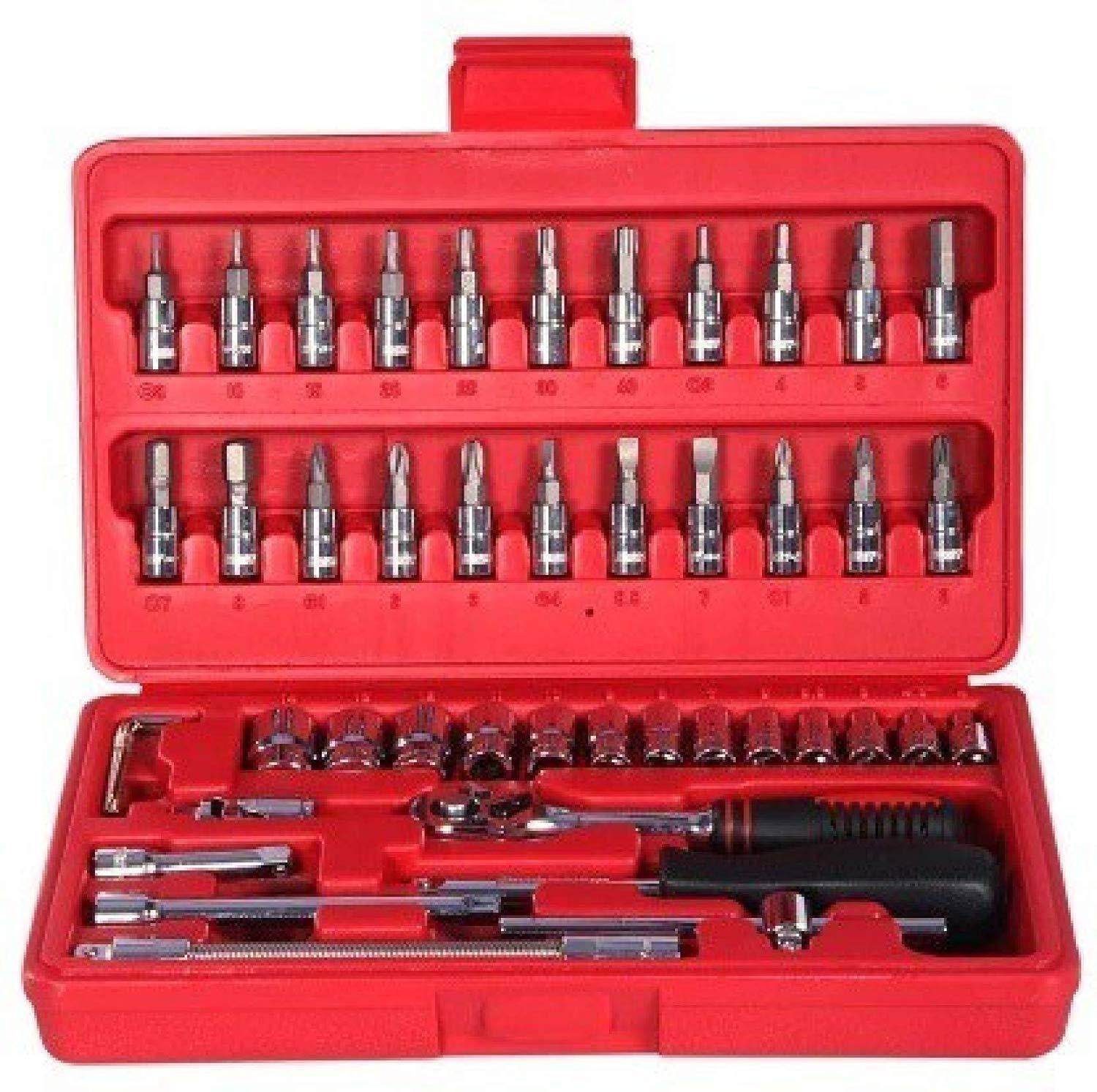 46 pcs Multi-Function Ratchet Wrench Tool Kit – Automotive &amp; Home DIY - 9XShoppy
