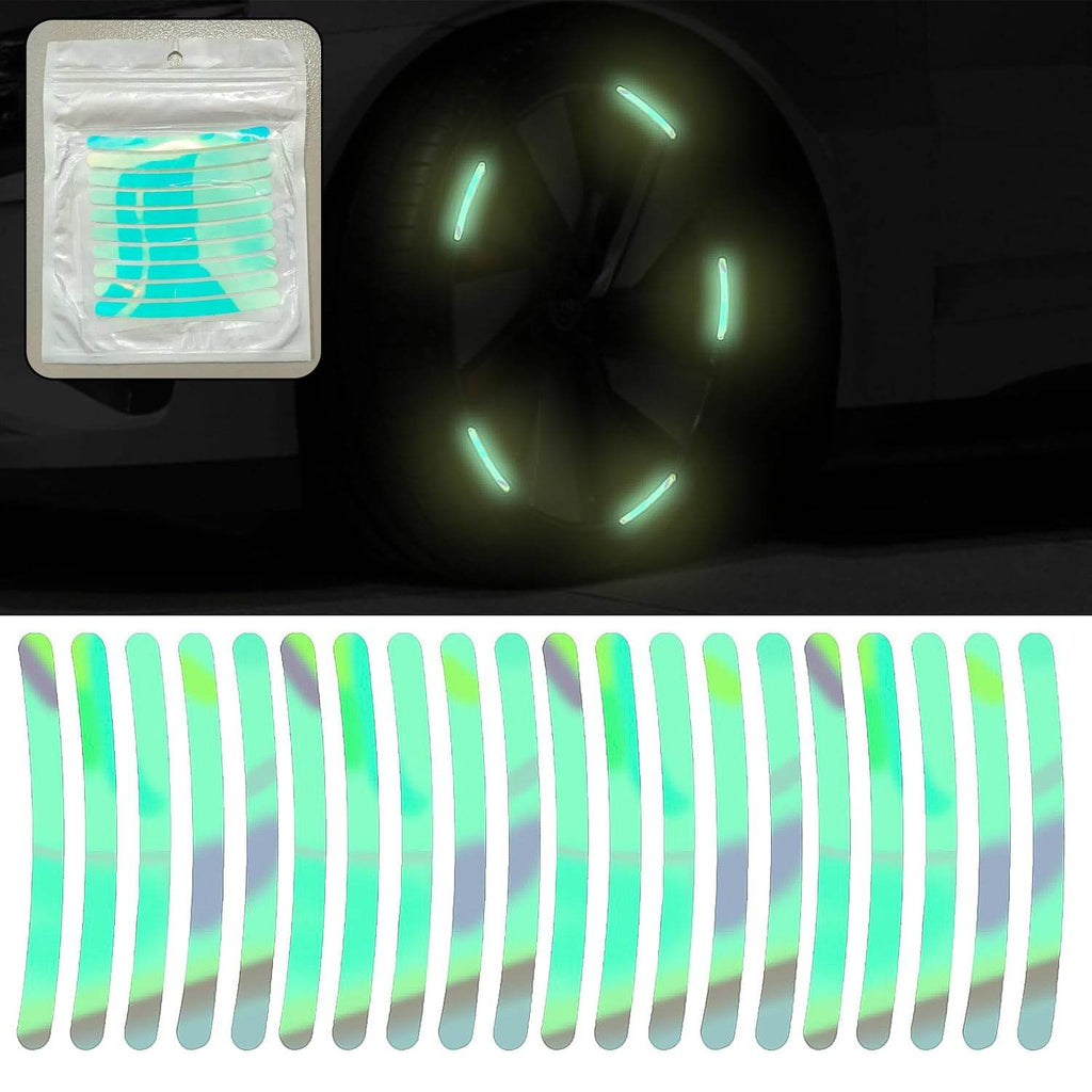 Car Wheel Hub Reflective Car Stickers Night Warning Stickers (20 Pcs Set Multicolored) - 9XShoppy